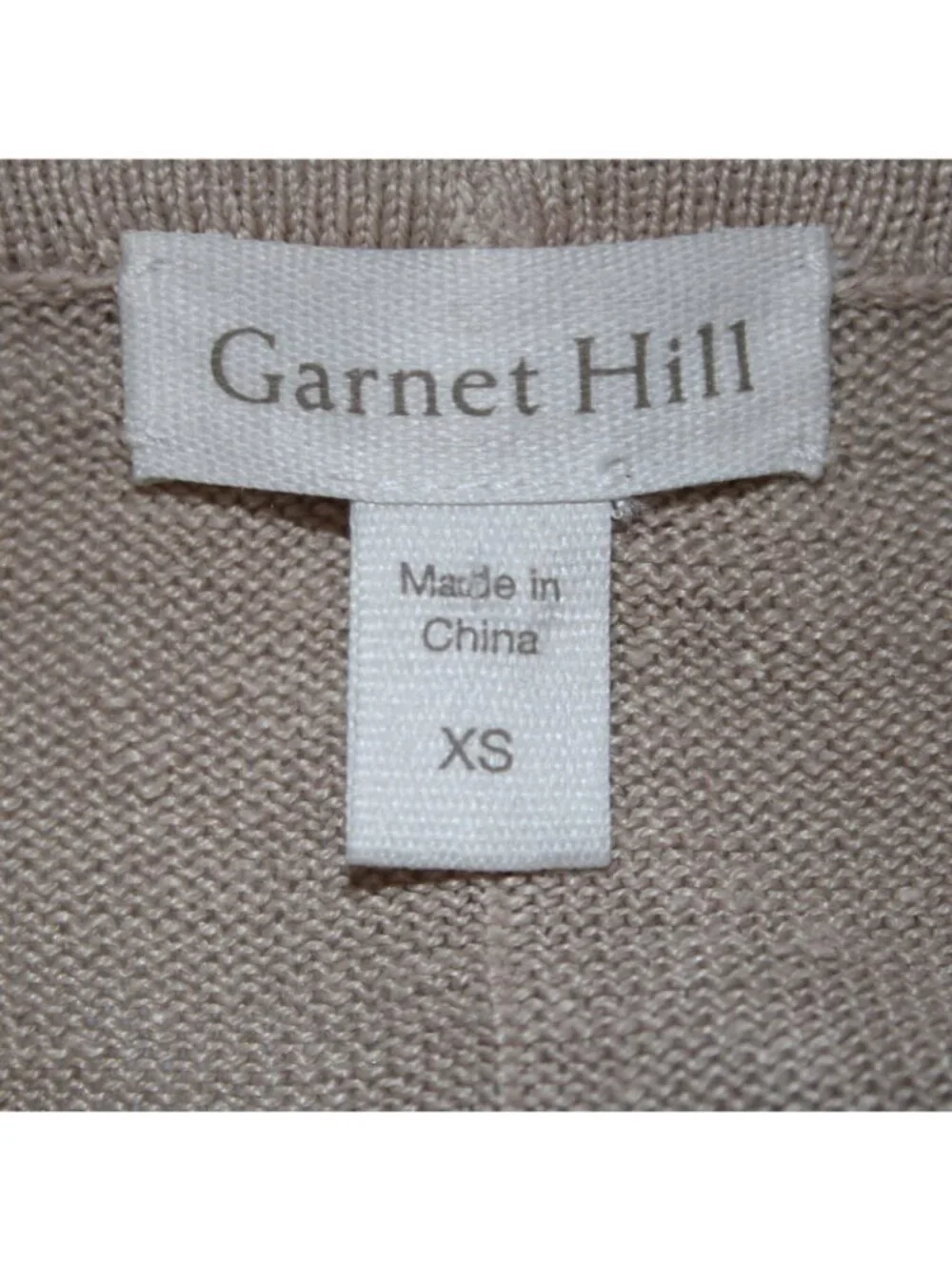 Garnet Hill Cardigan Sweater Sz XS Tan Brown Loose Neck Line Buttons 100% Linen